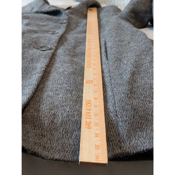 Stile Benetton Grey Textured Wool Blend Belted Wrap Coat - Size 40 (US 4/6) - Picture 12 of 14